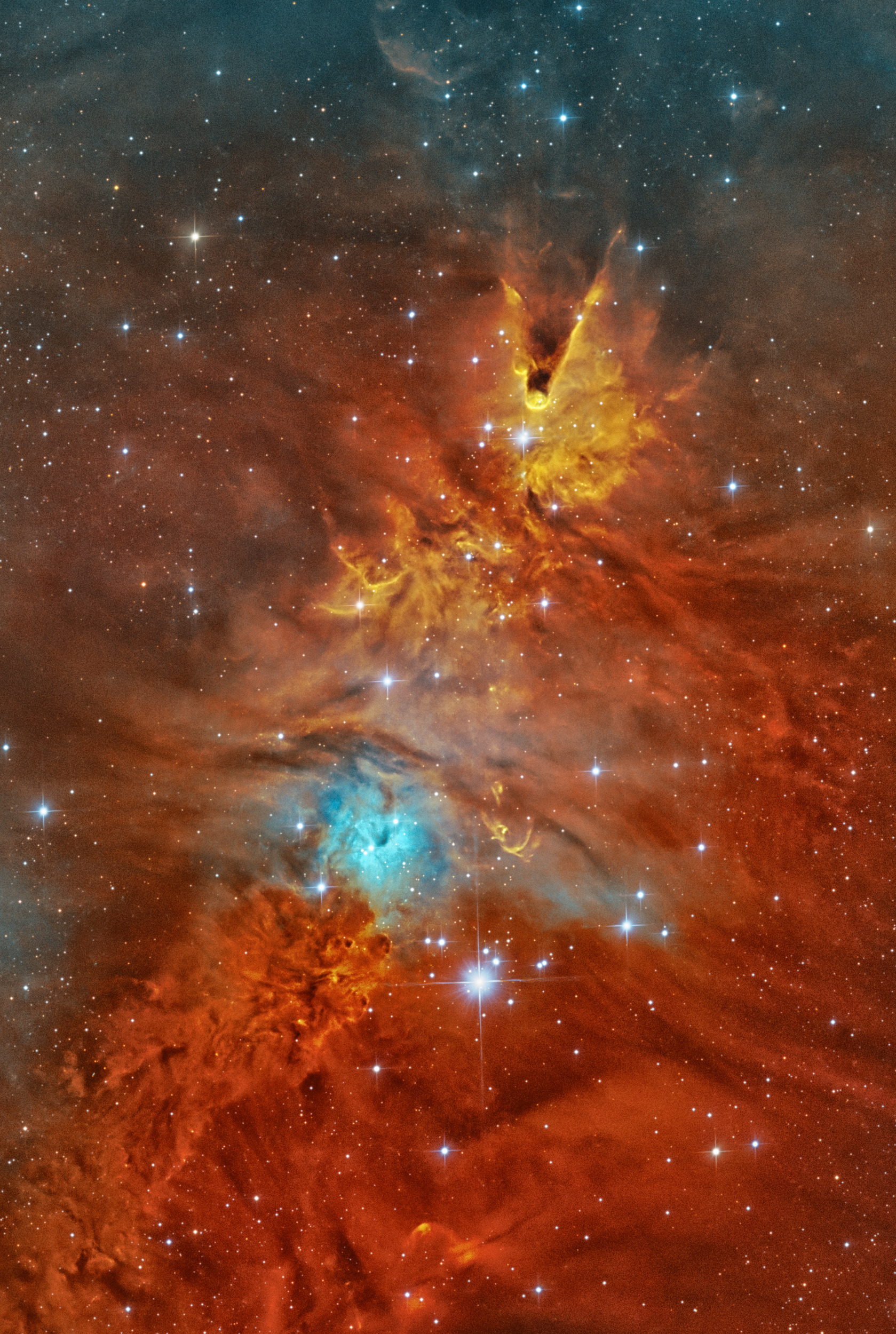 Звездният куп „Коледно дърво“ и мъглявината „Конус“ (NGC 2264)